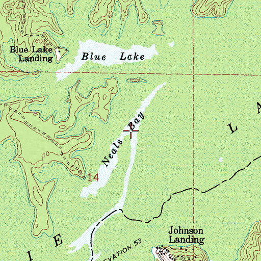 Topographic Map of Neals Bay, LA