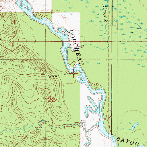 Topographic Map of Near Creek, LA