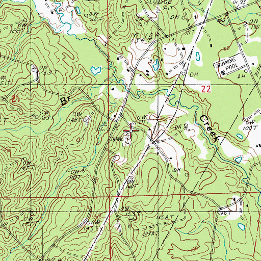Topographic Map of Nebo Cemetery, LA