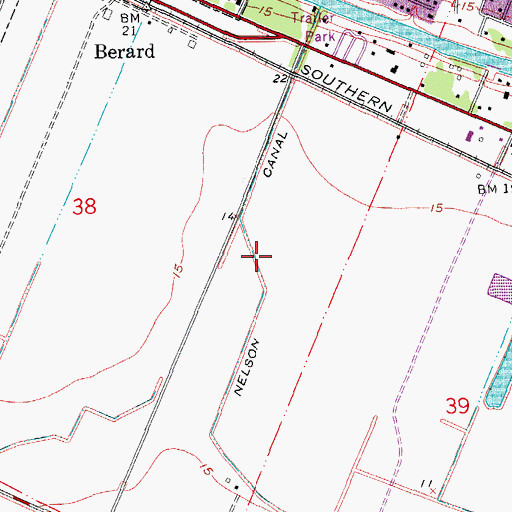 Topographic Map of Nelson Canal, LA