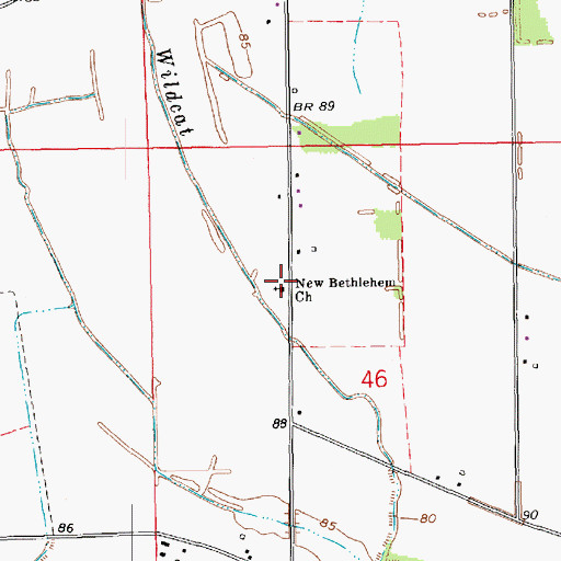 Topographic Map of New Bethlehem Church, LA