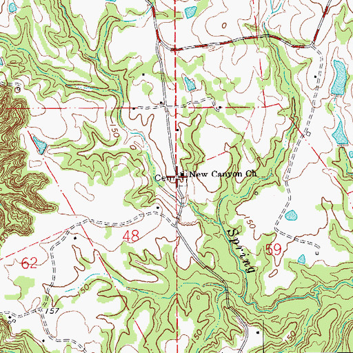 Topographic Map of New Canyon Church, LA