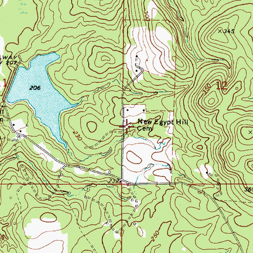Topographic Map of New Egypt Hill Cemetery, LA