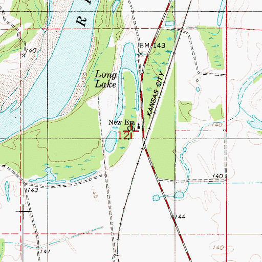 Topographic Map of New Era Church, LA