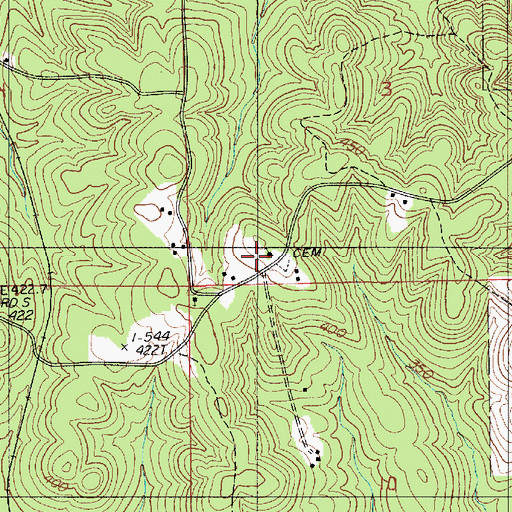 Topographic Map of New Fellowship Church, LA
