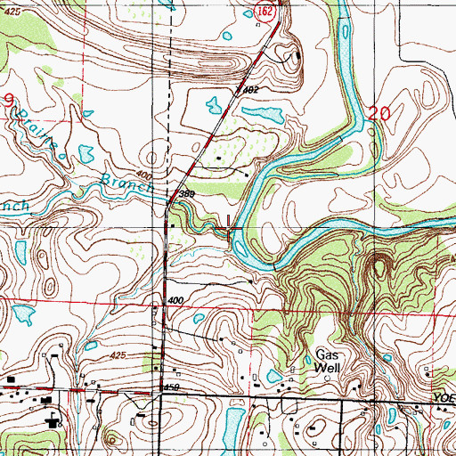 Topographic Map of Prairie Branch, AR