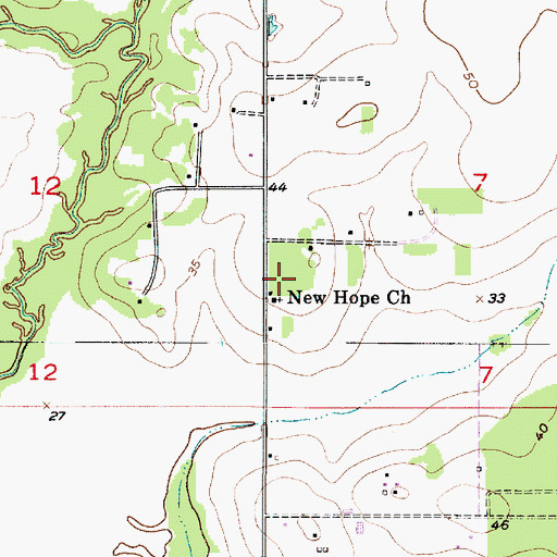 Topographic Map of New Hope Church, LA