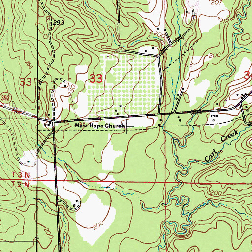 Topographic Map of New Hope Church, LA