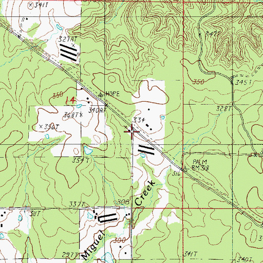 Topographic Map of New Hope Church, LA