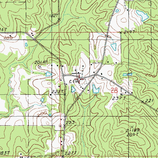 Topographic Map of New Hope Church, LA