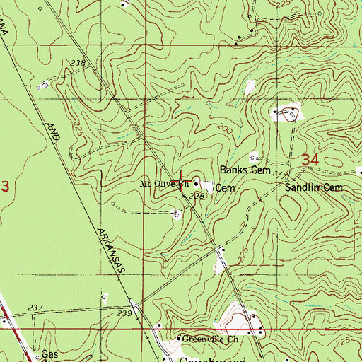 Topographic Map of New Hortman School, LA