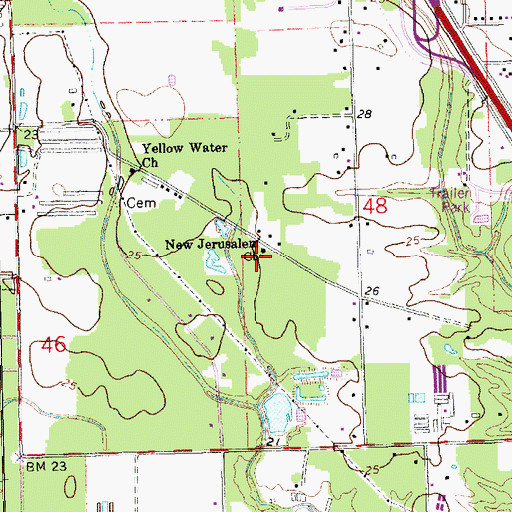 Topographic Map of New Jerusalem Church, LA