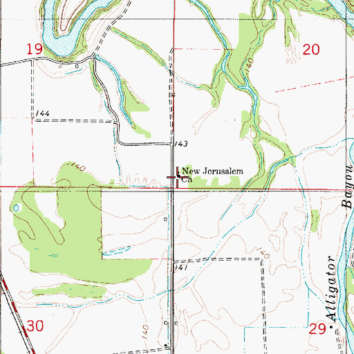 Topographic Map of New Jerusalem Church, LA