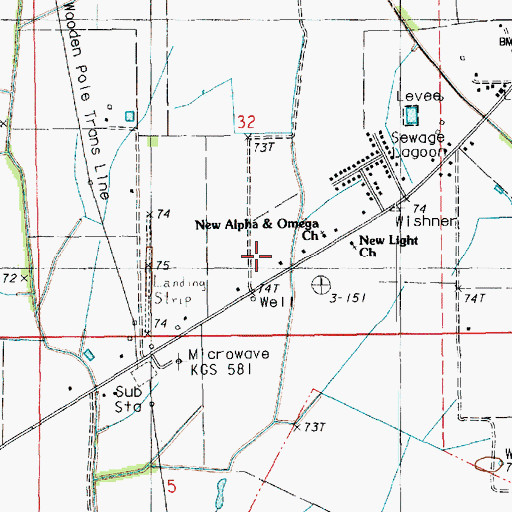 Topographic Map of New Light Church, LA