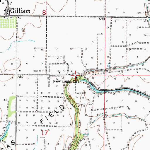 Topographic Map of New Light Church, LA