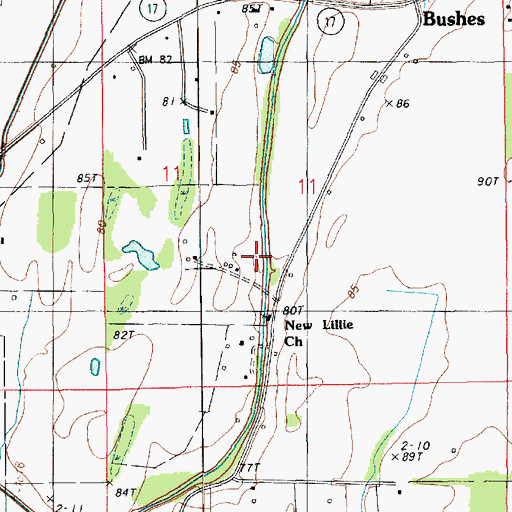 Topographic Map of New Lillie Church, LA