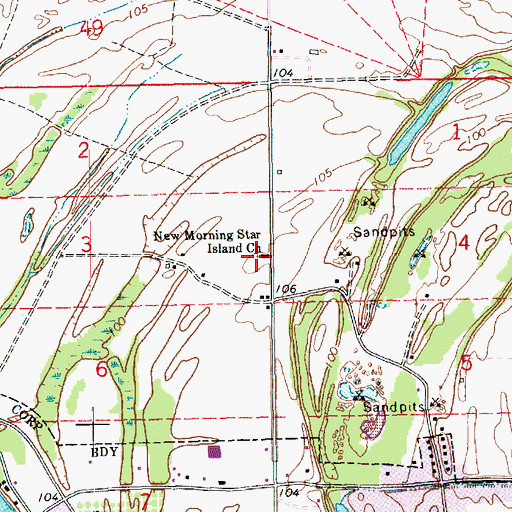Topographic Map of New Morning Star Island Church, LA