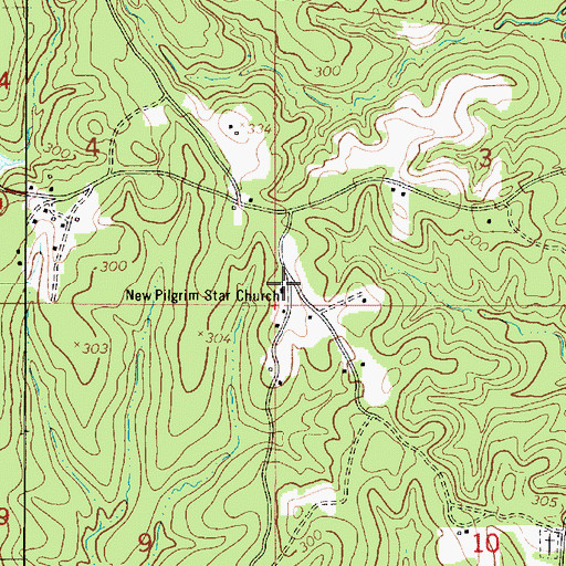 Topographic Map of New Pilgrim Star Church, LA