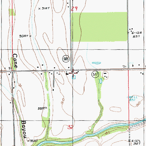Topographic Map of New Prospect Church, LA
