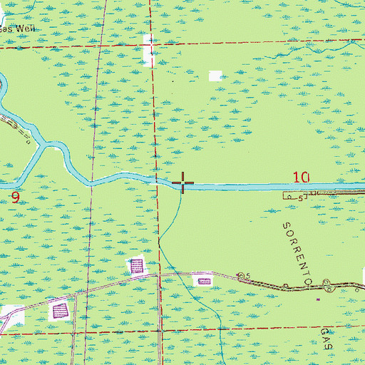 Topographic Map of New River, LA