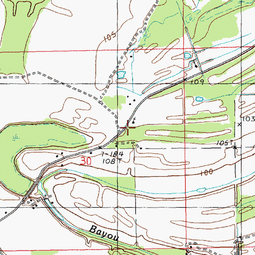 Topographic Map of New Saint Mary Church, LA