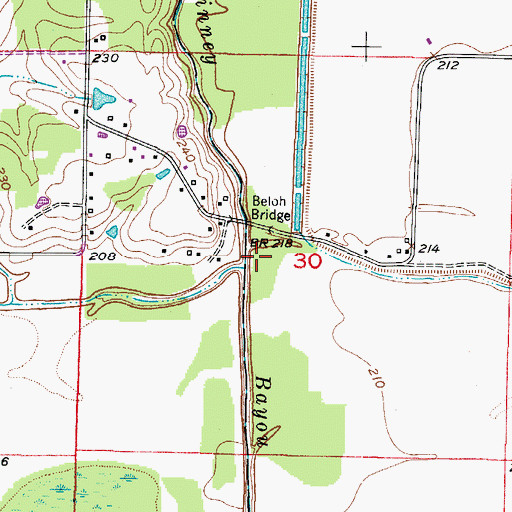 Topographic Map of Prairie Creek, AR