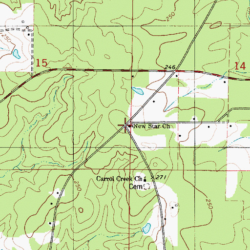 Topographic Map of New Star Church, LA