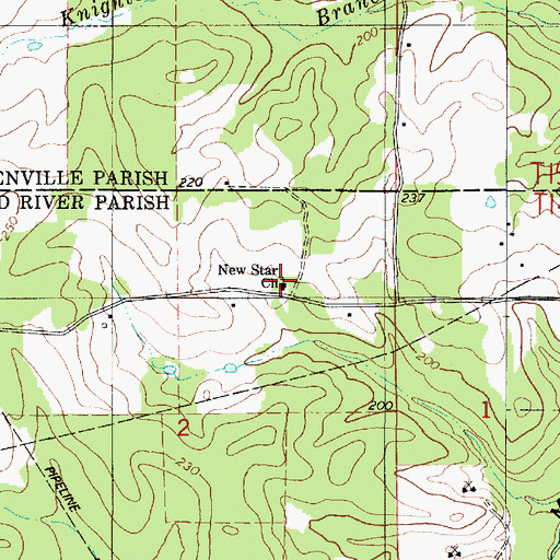 Topographic Map of New Star Church, LA