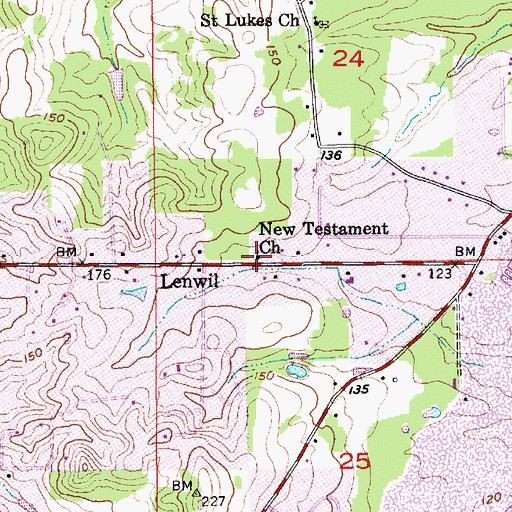 Topographic Map of New Testament Church, LA
