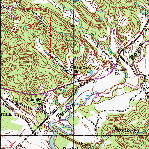 Topographic Map of New Zion Church, LA