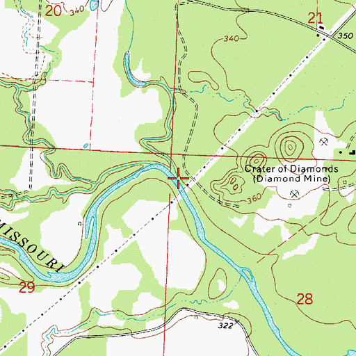 Topographic Map of Prairie Creek, AR