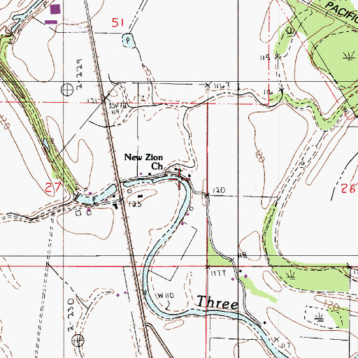 Topographic Map of New Zion Church, LA