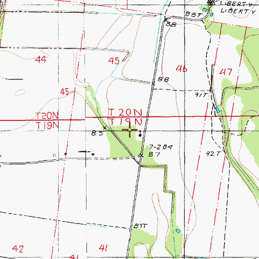 Topographic Map of Newhope Church, LA