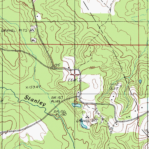 Topographic Map of Newman Cemetery, LA