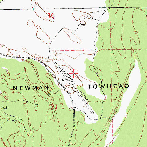 Topographic Map of Newman Towhead, LA