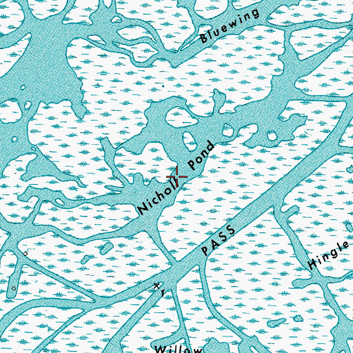Topographic Map of Nicholl Pond, LA
