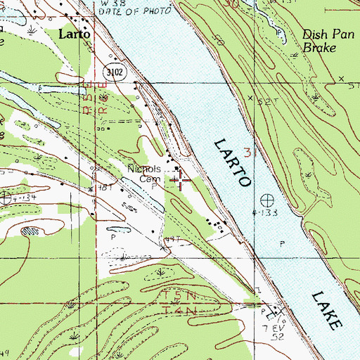 Topographic Map of Nichols Cemetery, LA