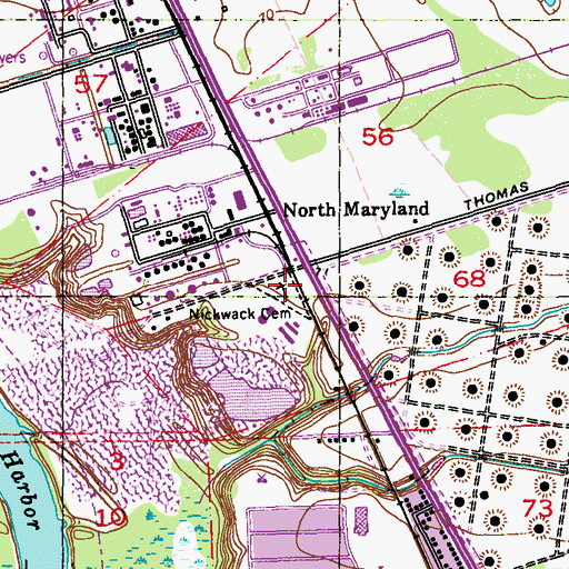 Topographic Map of Nickwack Cemetery, LA
