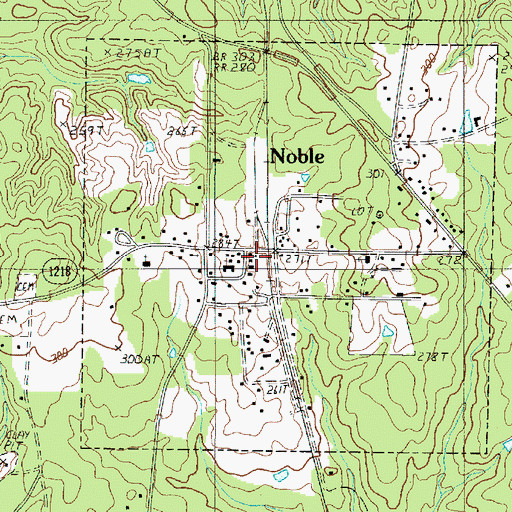 Topographic Map of Noble, LA