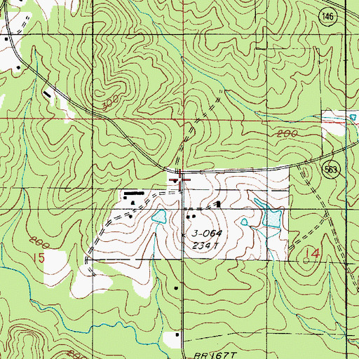 Topographic Map of Noble School, LA
