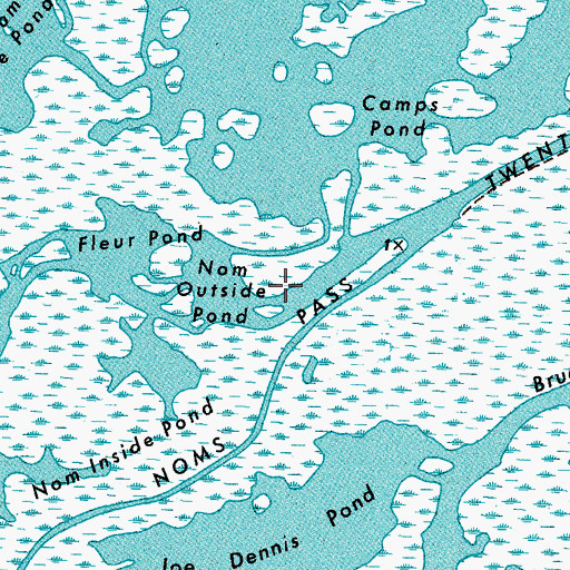 Topographic Map of Nom Outside Pond, LA