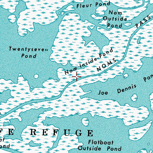 Topographic Map of Noms Pass, LA
