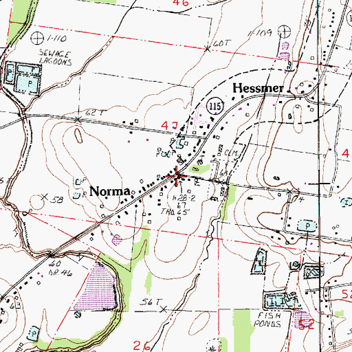 Topographic Map of Norma, LA