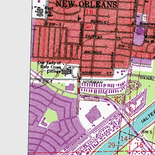 Topographic Map of Norman Canal, LA