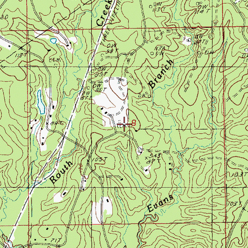 Topographic Map of Norris Cemetery, LA