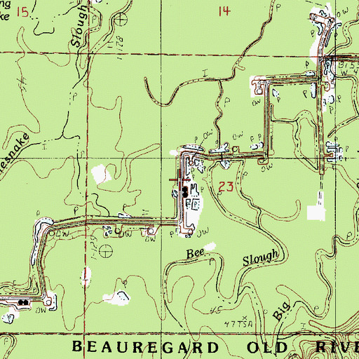 Topographic Map of North Bancroft Oil Field, LA