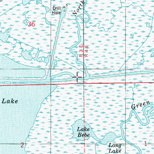 Topographic Map of North Bayou, LA