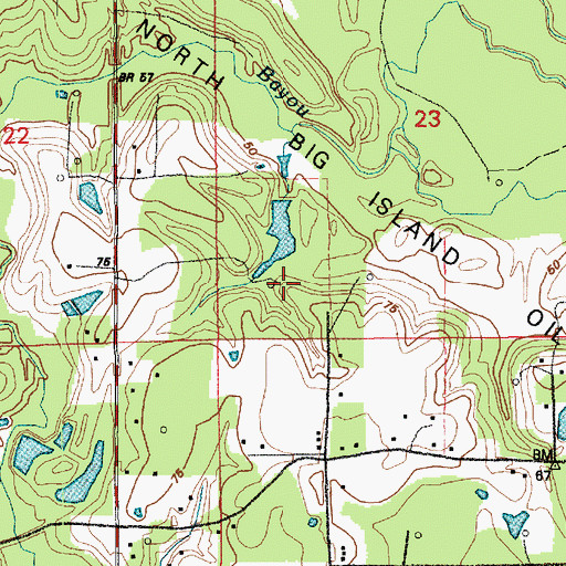 Topographic Map of North Big Island Oil Field, LA