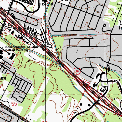 Topographic Map of North Branch Ward Creek, LA