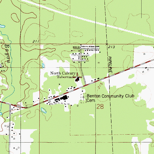 Topographic Map of North Calvary Tabernacle, LA